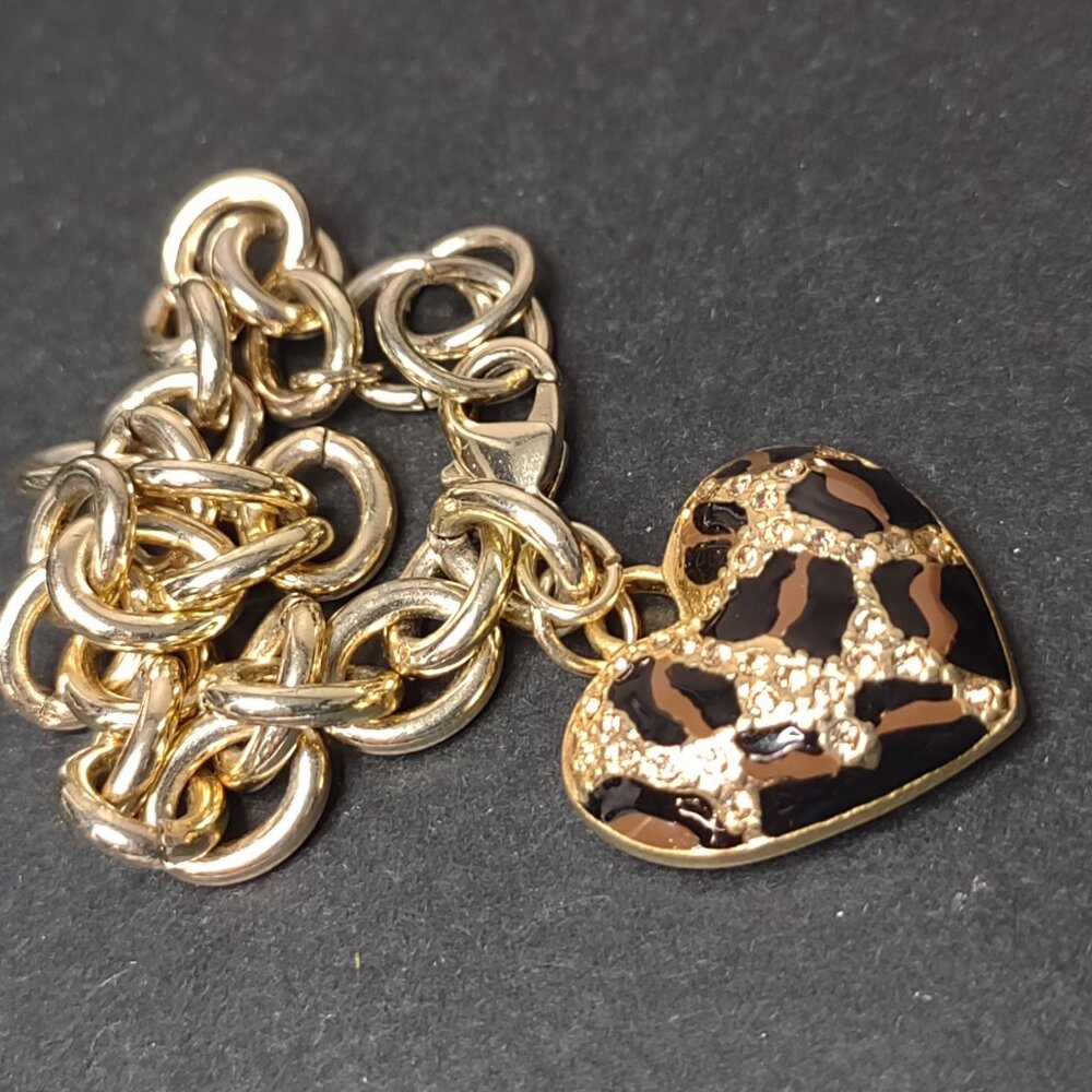 Leopard Print Guess Chain Bracelet